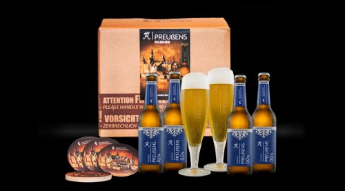 PREUẞENS Alkoholfrei 0,0 % 4er Box + 2 Biertulpen von Ritzenhoff